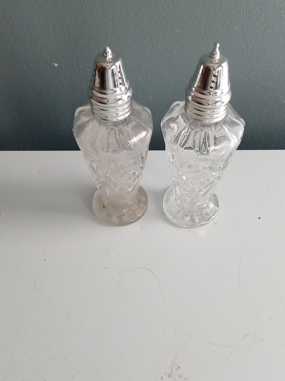 Godinger Clear Glass Salt and Pepper Shaker Set with Silver-Tone Tops